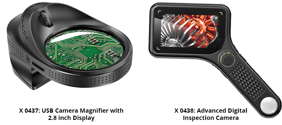X 0437: USB Camera Magnifier with 2.8 inch Display and X 0438: Advanced Digital Inspection Camera