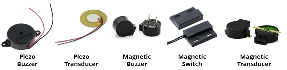 Plezo Buzzer, Plezo Transducer, Magnetic Buzzer, Magnetic Switch and Magnetic Transducer